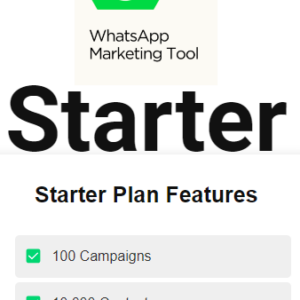 WhatsApp Marketing Tool Starter Plan (Monthly)